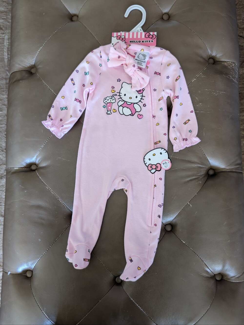 Hello Kitty Pink & White Romper With Headband